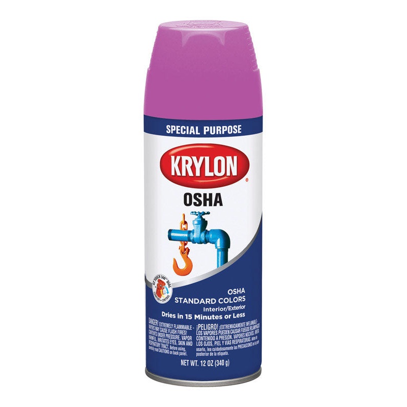 Krylon Special Purpse Safety Purple Gloss OSHA Color Paint Spray 12 oz.
