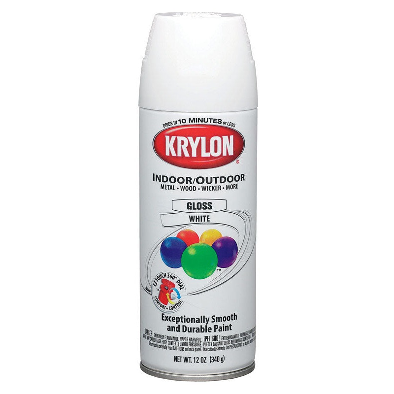 Krylon White Gloss Smooth and Durable Paint Spray 12 oz.