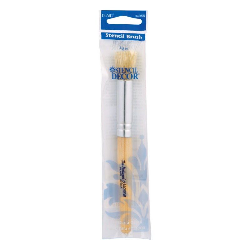 Plaid Stencil Decor 5/8 in. W Round China Bristle Stencil Paint Brush