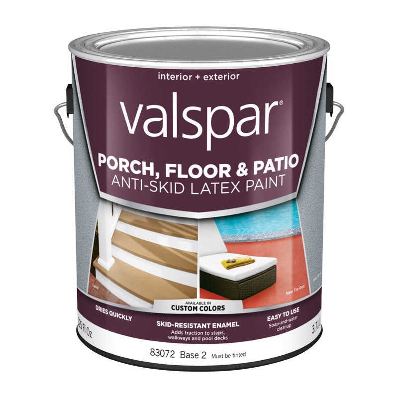 Valspar Anti-Skid Interior/Exterior Latex Porch & Floor Paint Tintable Flat 1 gal. Base 2