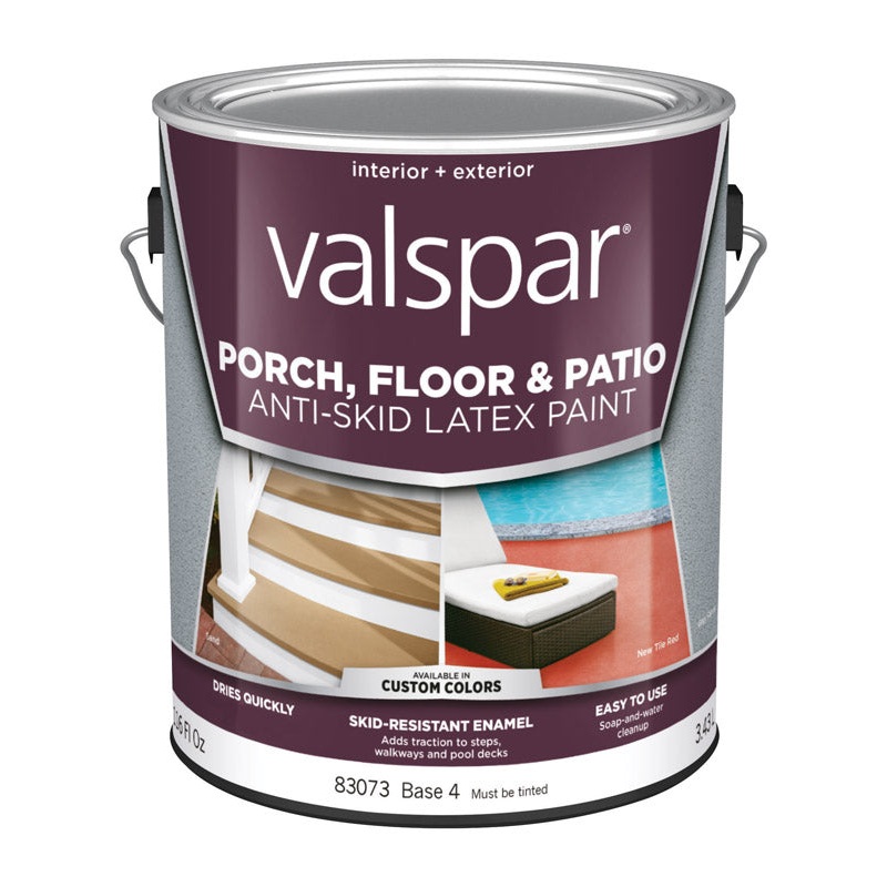 Valspar Anti-Skid Interior/Exterior Latex Porch & Floor Paint Tintable Flat 1 gal. Base 4