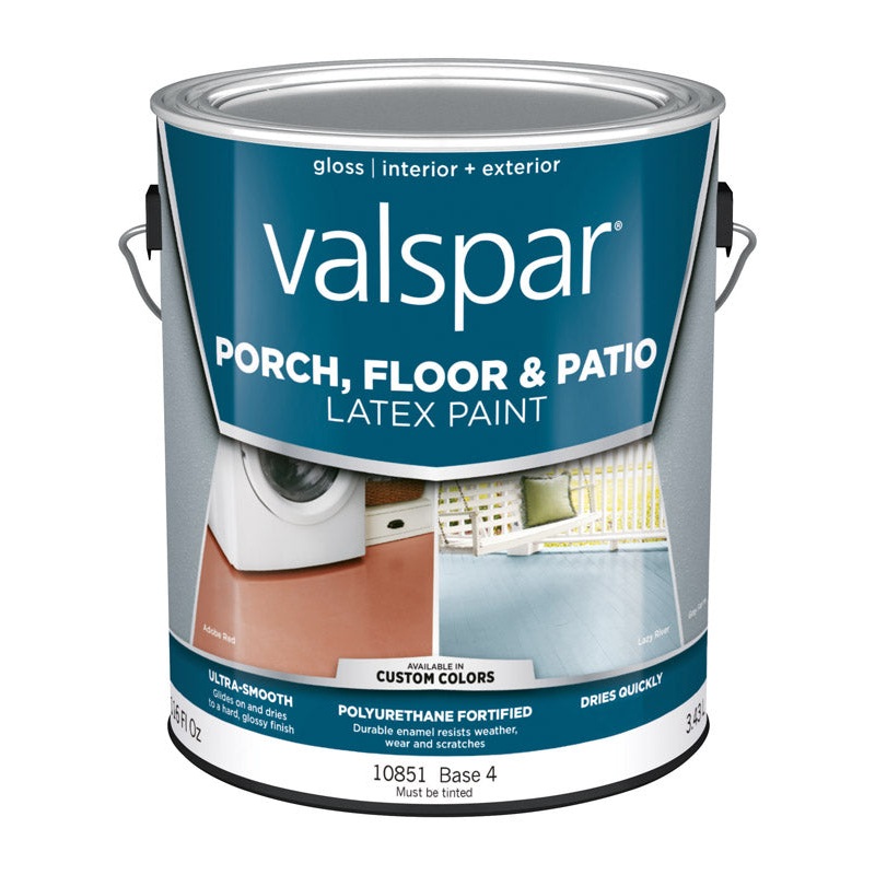 Valspar Interior/Exterior Latex Porch & Floor Paint Tintable Gloss 1 gal. Base 4