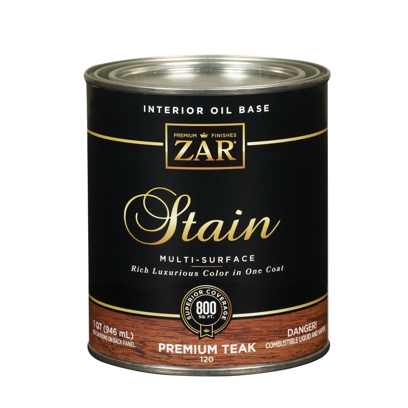 ZAR Semi-Transparent Oil-Based Wood Stain Teak Natural Tintable 1 qt.