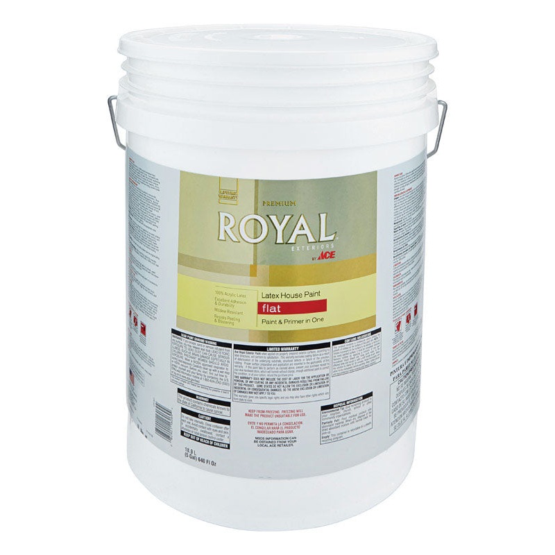 Ace Royal Exterior Acrylic Latex House Paint Flat 5 gal. Mid-Tone High-Hiding Base