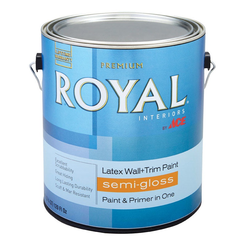 Ace Royal Interior Acrylic Latex Wall & Trim Paint Semi-Gloss 1 gal. Mid-Tone High-Hiding Base