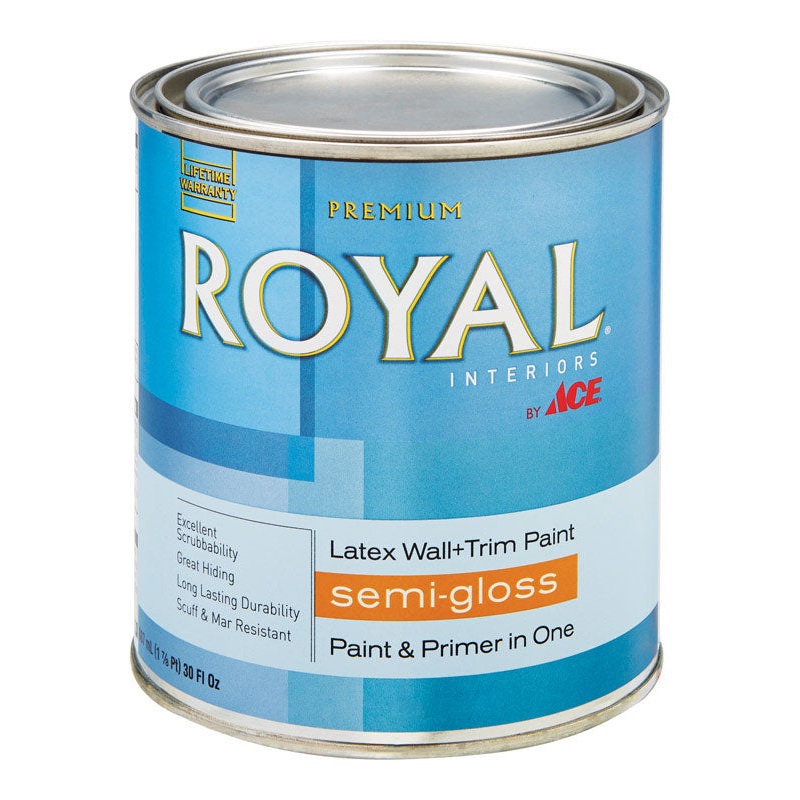 Ace Royal Interior Acrylic Latex Wall & Trim Paint Semi-Gloss 1 qt. Mid-Tone High-Hiding Base