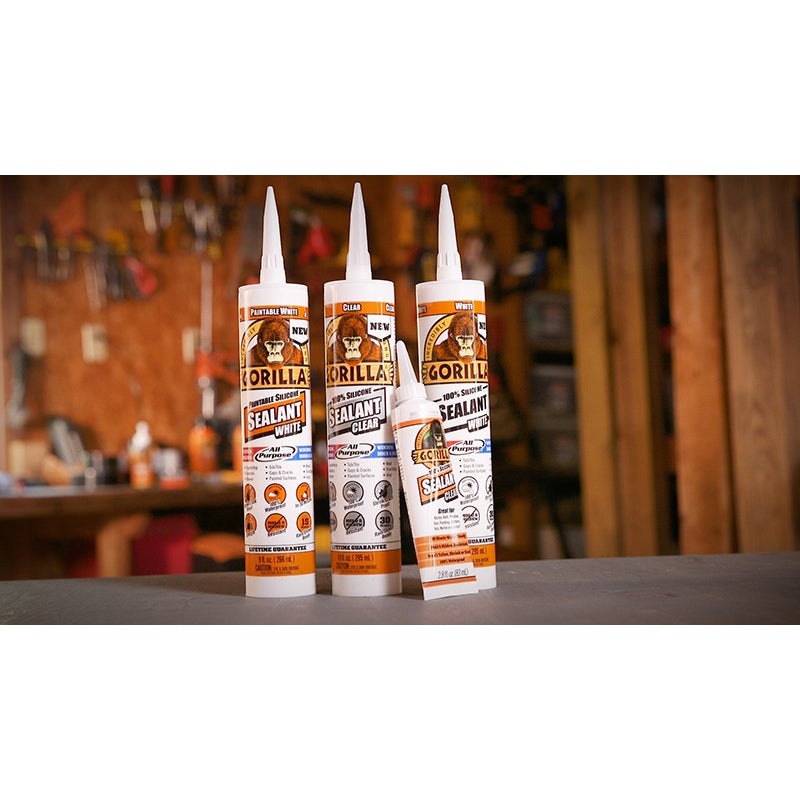 Gorilla 100% Silicone Sealant Clear 2.8 oz.