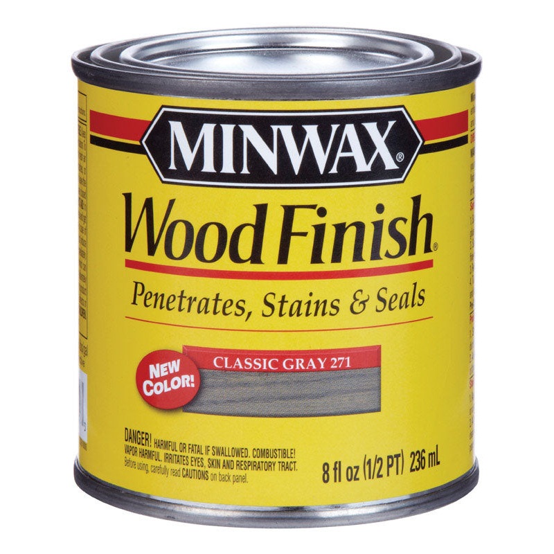 Minwax Wood Finish Transparent Oil-Based Wood Stain Classic Gray 1/2 pt.
