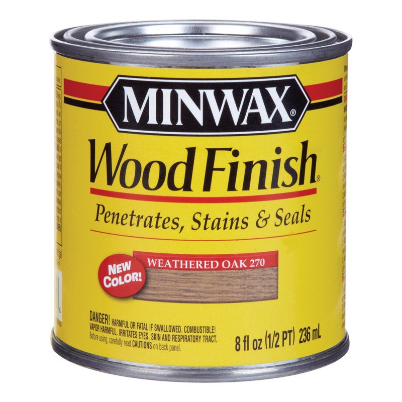 Minwax Wood Finish Transparent Oil-Based Wood Stain Weathered Oak 1/2 pt.