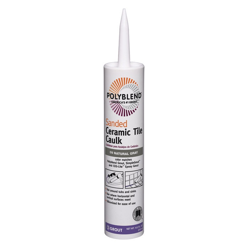 Polyblend Sanded Tile Caulk Natural Gray 10.5 oz.