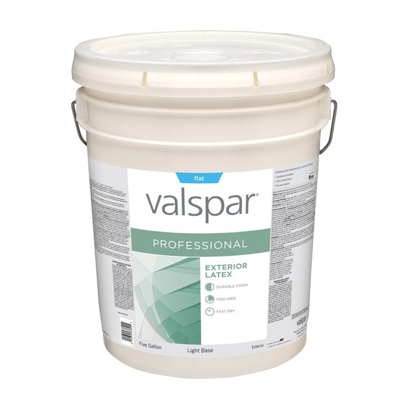 Valspar Contractor Professional Exterior Acrylic Latex Paint Flat 5 gal. Light Base
