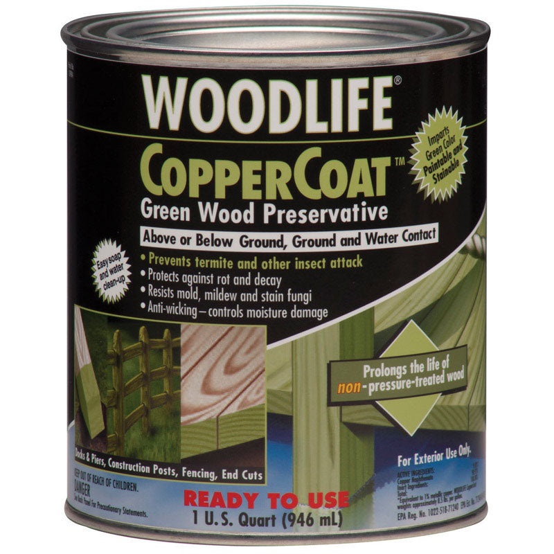 Woodlife CopperCoat Green Water-Based Wood Preservative 1 qt.