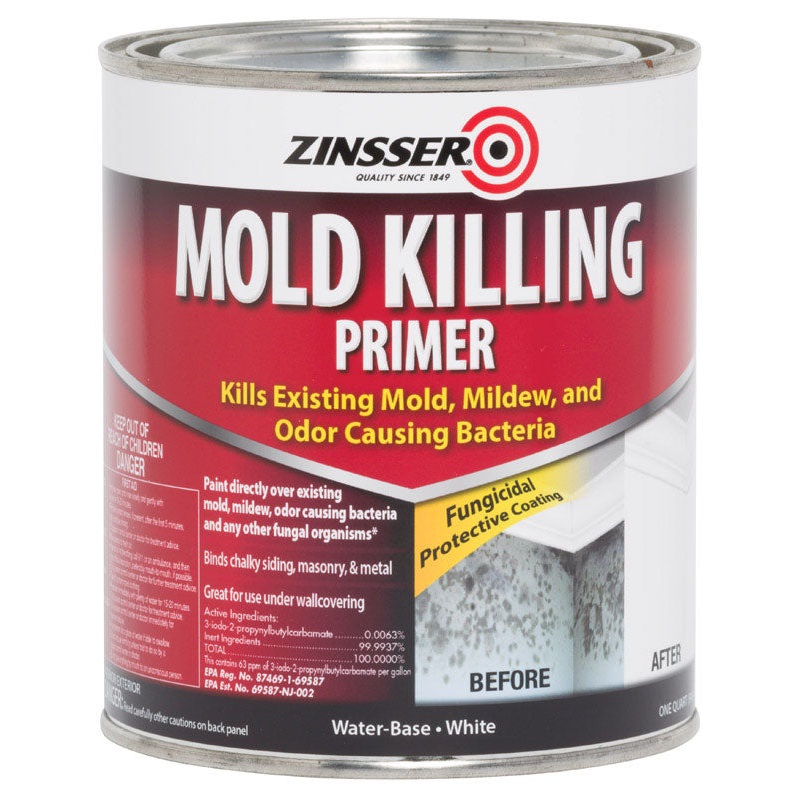 Zinsser Water-Based Interior and Exterior Mold Killing Primer 1 qt. White