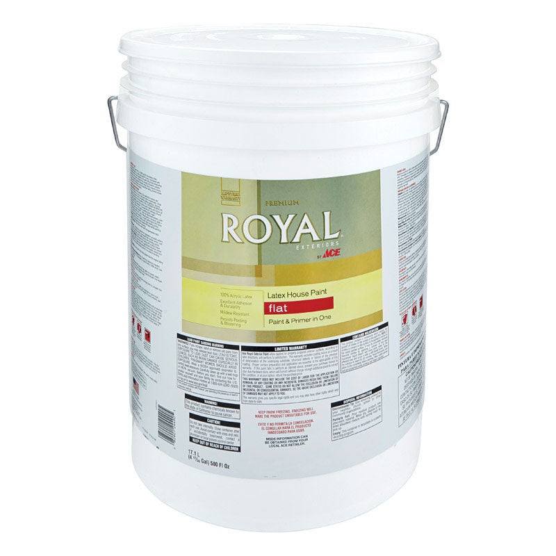 Ace Royal Exterior Latex House Paint Flat 5 gal. Neutral Base