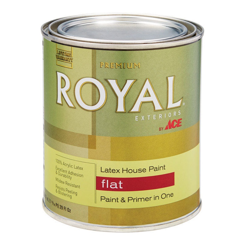 Ace Royal Exterior Latex House Paint & Primer Flat 1 qt. Neutral Base