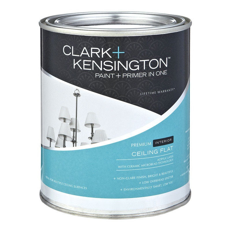Clark+Kensington Interior Acrylic Latex Paint & Primer Ceiling White Flat 1 qt.
