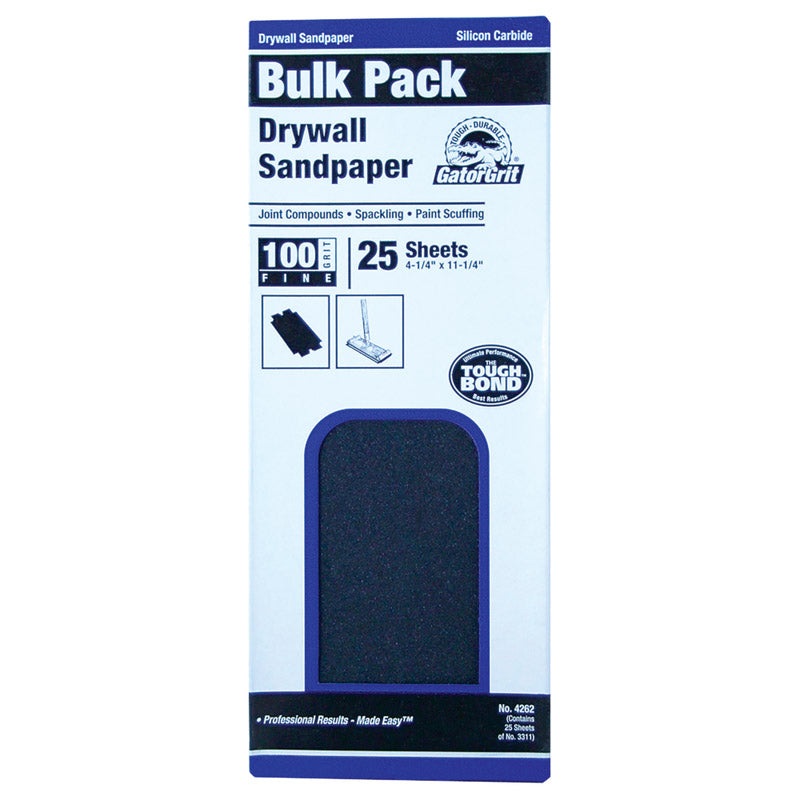 Gator Silicon Carbide Sandpaper 11-1/4 in. L 100 Grit Medium 1 pc.