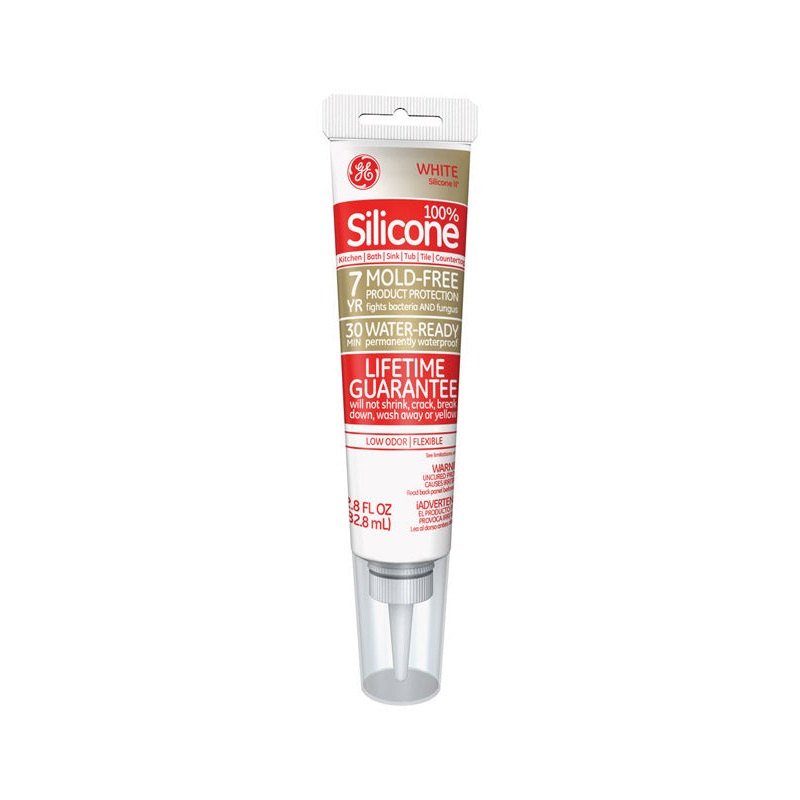 GE 100% Silicone II Sealant White 2.8 oz.