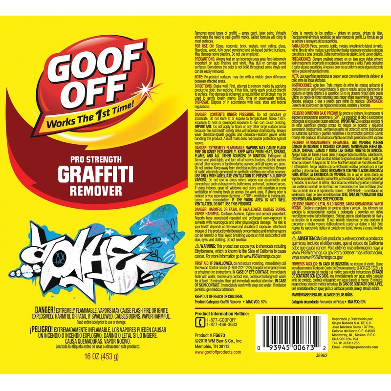 Goof Off Pro Strength Graffiti Remover 16 oz.