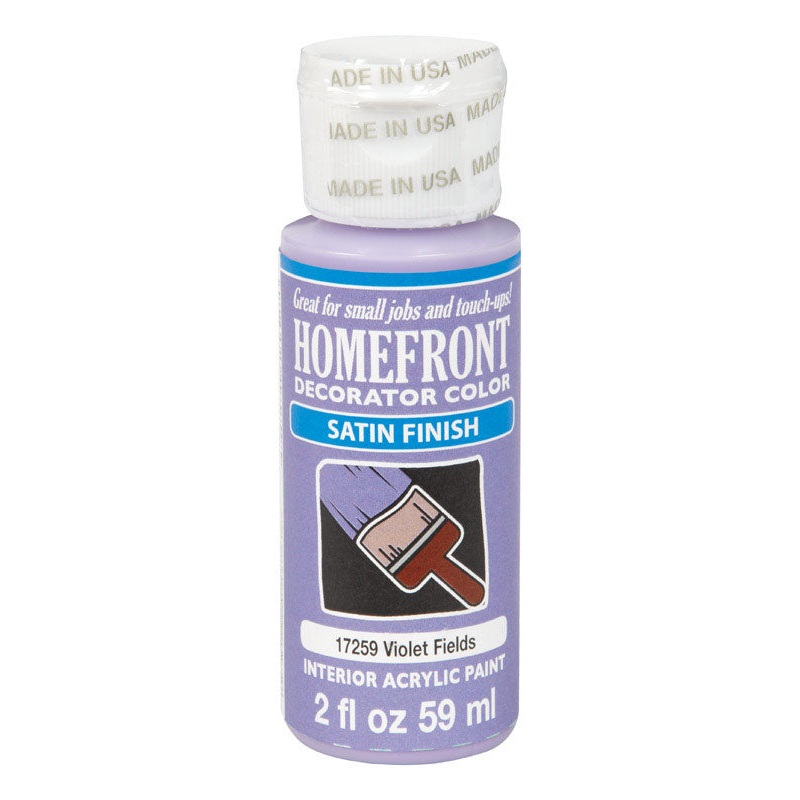 Homefront Decorator Color Interior Acrylic Latex Paint Violet Fields Satin 2 oz.