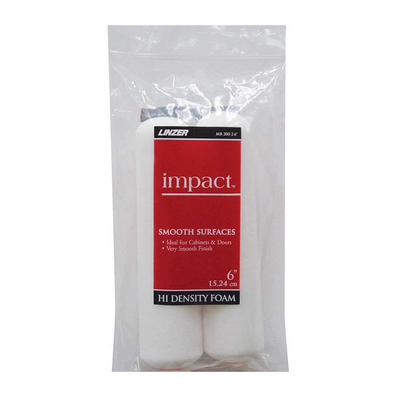 Linzer Impact Foam Paint Roller Cover 1/4 in. L x 6 in. W 2 pk