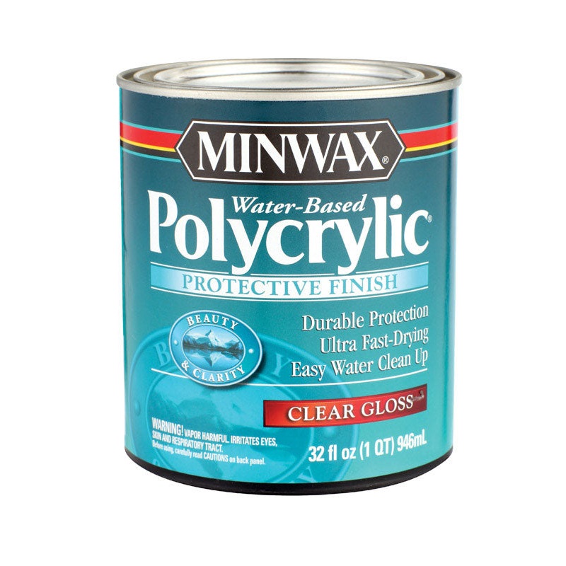 Minwax Indoor Clear Gloss Water-Based Polycrylic 1 qt.