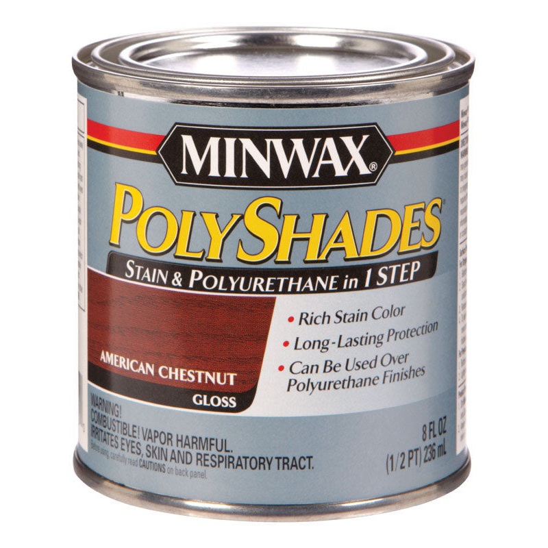 Minwax PolyShades Transparent Polyurethane Polyurethane Stain American Chestnut 1/2 pt.