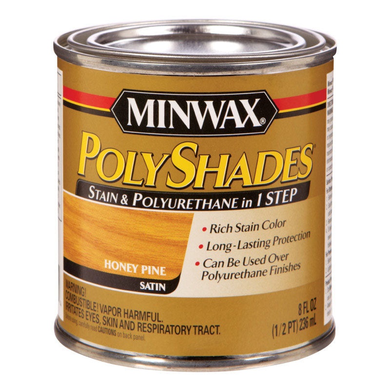 Minwax PolyShades Transparent Polyurethane Polyurethane Stain Honey Pine 1/2 pt.