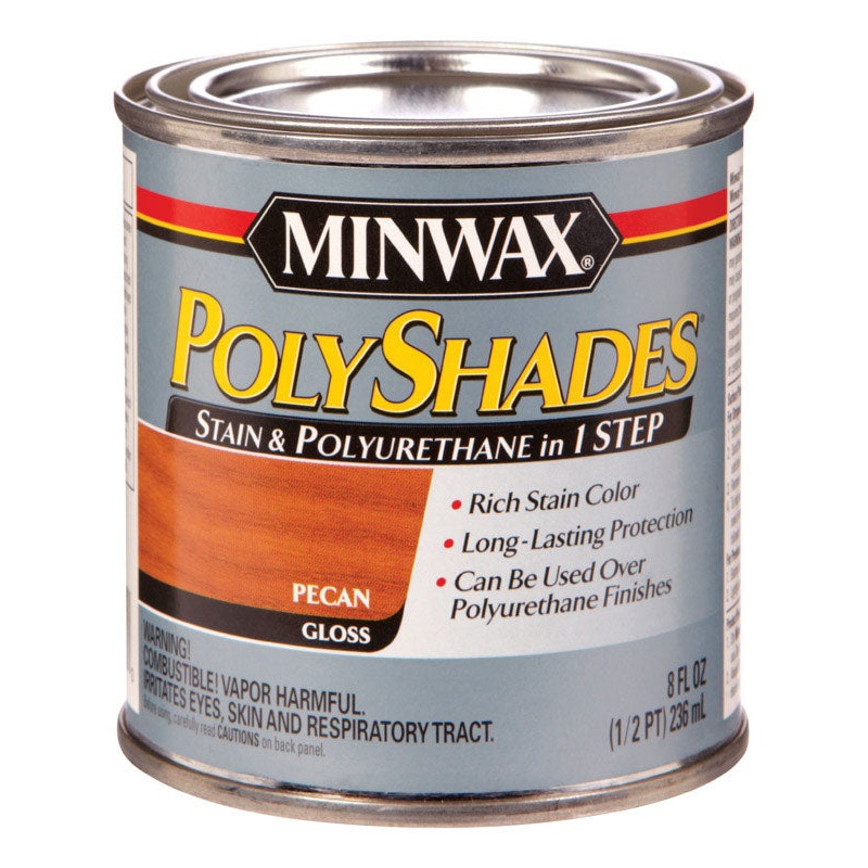 Minwax PolyShades Transparent Polyurethane Polyurethane Stain Pecan 1/2 pt.