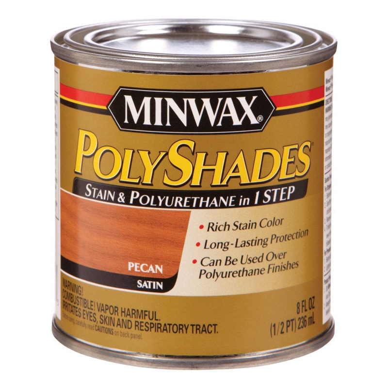 Minwax PolyShades Transparent Polyurethane Stain Pecan 1/2 pt.