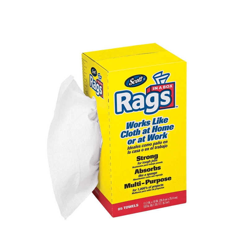 Scott Rags in a Box Paper Cleaning Cloth 10 in. W x 10.8 in. L 85 count