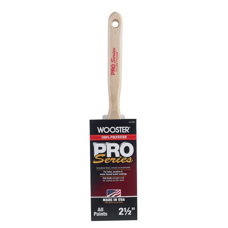 Wooster Pro Series 2 1/2 in. W Flat Polyester Paint Brush