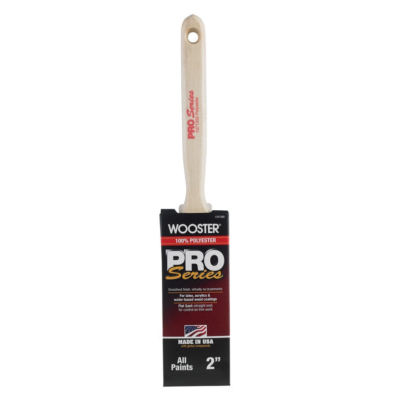 Wooster Pro Series 2 in. W Flat Polyester Paint Brush