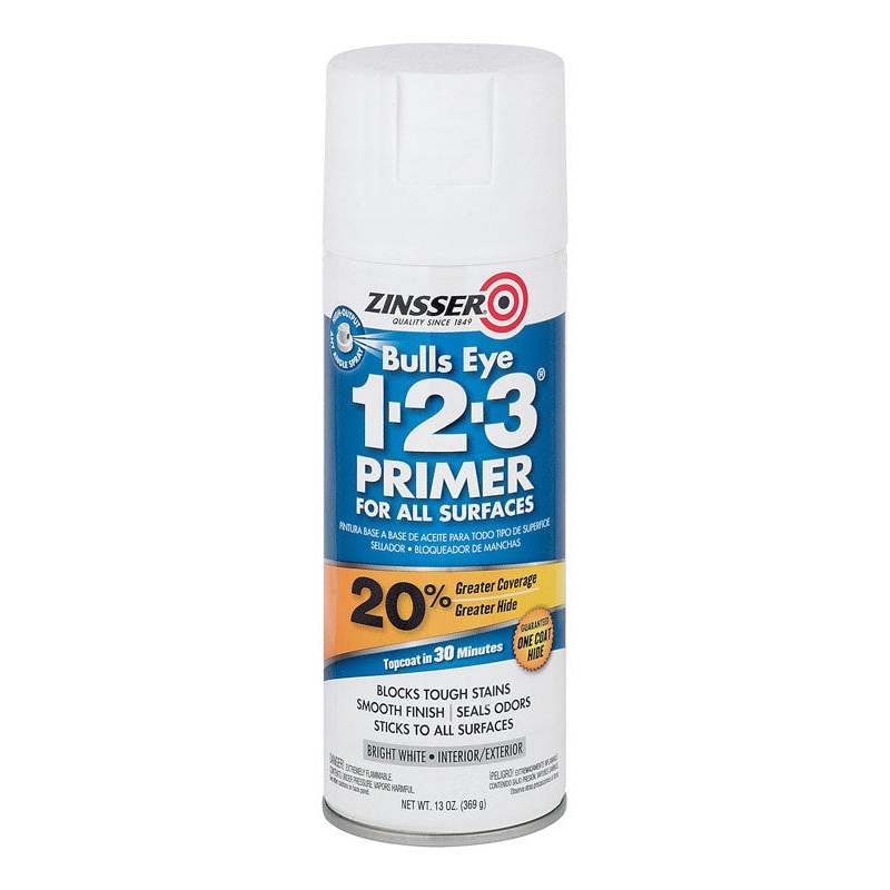 Zinsser Bulls Eye 123 Water-Based Interior and Exterior Primer and Sealer 13 oz. White