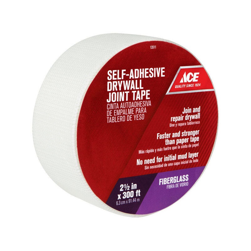 Ace Drywall Joint Tape Fiberglass Mesh Self Adhesive 2-1/2 in. W x 300 ft. L