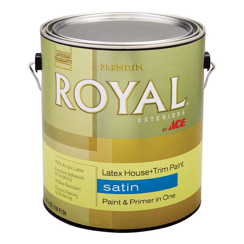 Ace Royal Exterior Acrylic Latex House & Trim Paint & Primer Satin 1 gal. Neutral Base