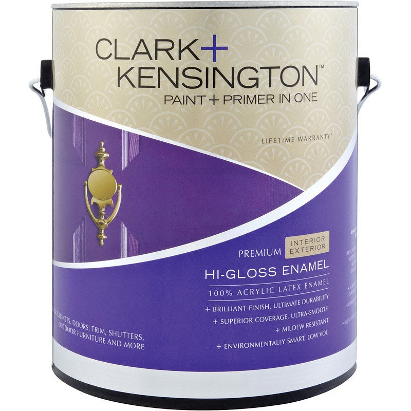 Clark+Kensington Hi-Gloss Neutral Interior/Exterior Acrylic Latex Enamel Paint 50g/L Tintable B