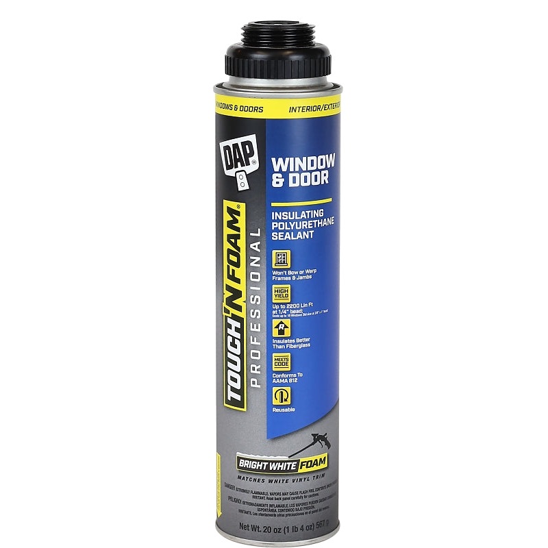 DAP Touch ‘n Foam Professional Series 7565002010 Window & Door Foam Sealant, White, 20 oz Can