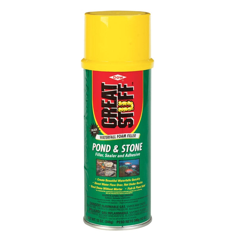 Great Stuff Polyurethane Foam Pond & Stone Insulating Sealant Black 12 oz.