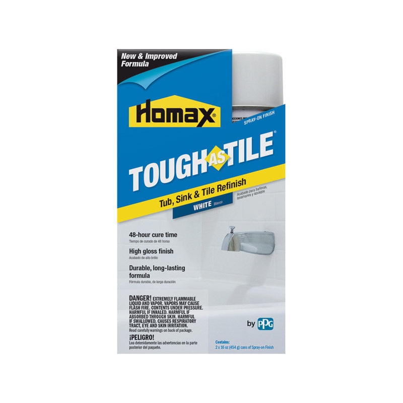 Homax Tough As Tile Epoxy Enamel Spray Paint Gloss White 32 oz.