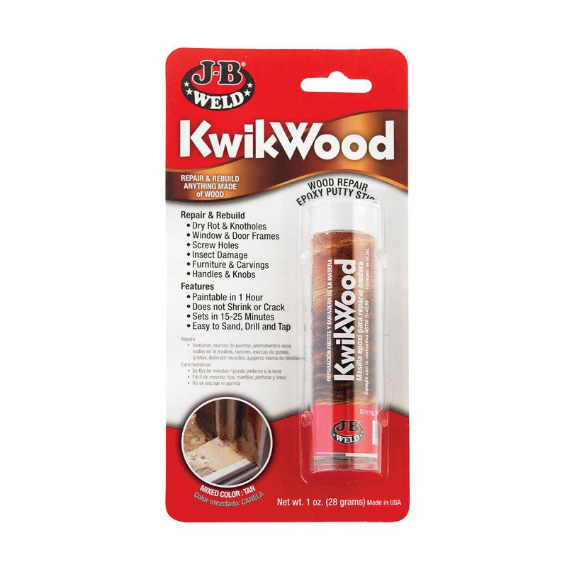 J-B Weld KwikWood Tan Epoxy Putty Stick 1 oz.