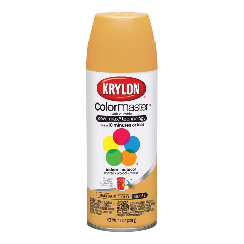 Krylon ColorMaster Bauhaus Gold Gloss Spray Paint 12 oz.