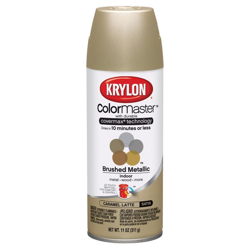 Krylon ColorMaster Caramel Latte Satin Brushed Metallic Spray Paint 11 oz.