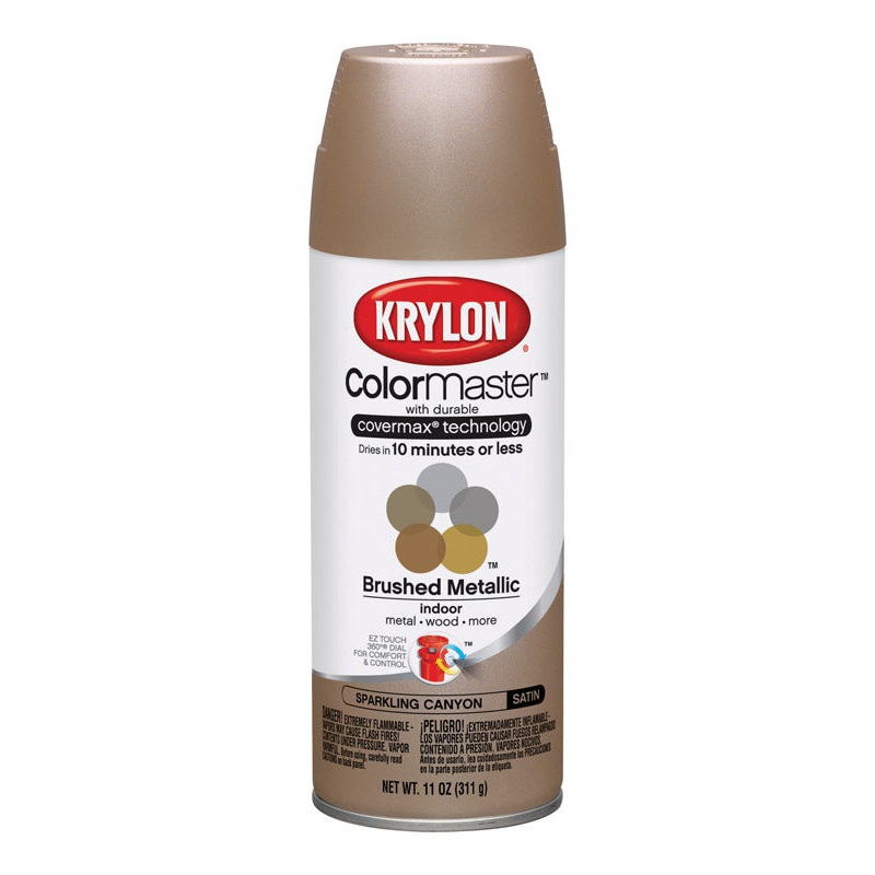 Krylon ColorMaster Sparkling Canyon Satin Brushed Metallic Spray Paint 11 oz.