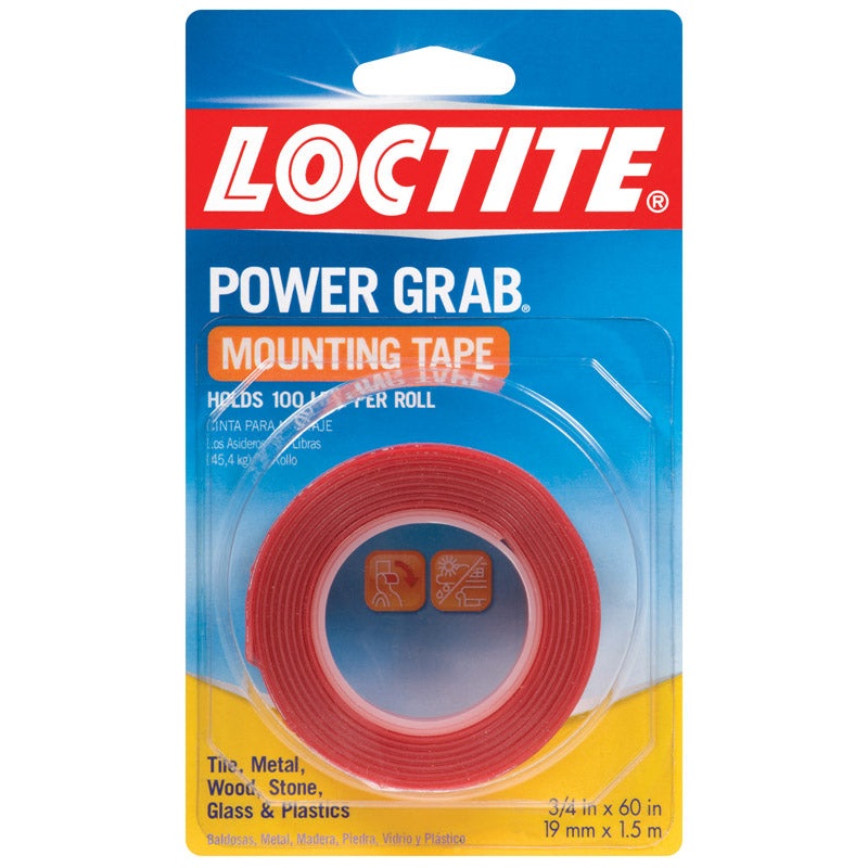 Loctite 1-1/2 in. W x 60 in. L Mounting Tape Clear