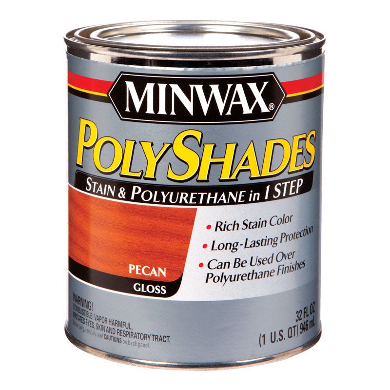 Minwax PolyShades Transparent Polyurethane Polyuethane Stain Pecan 1 qt.
