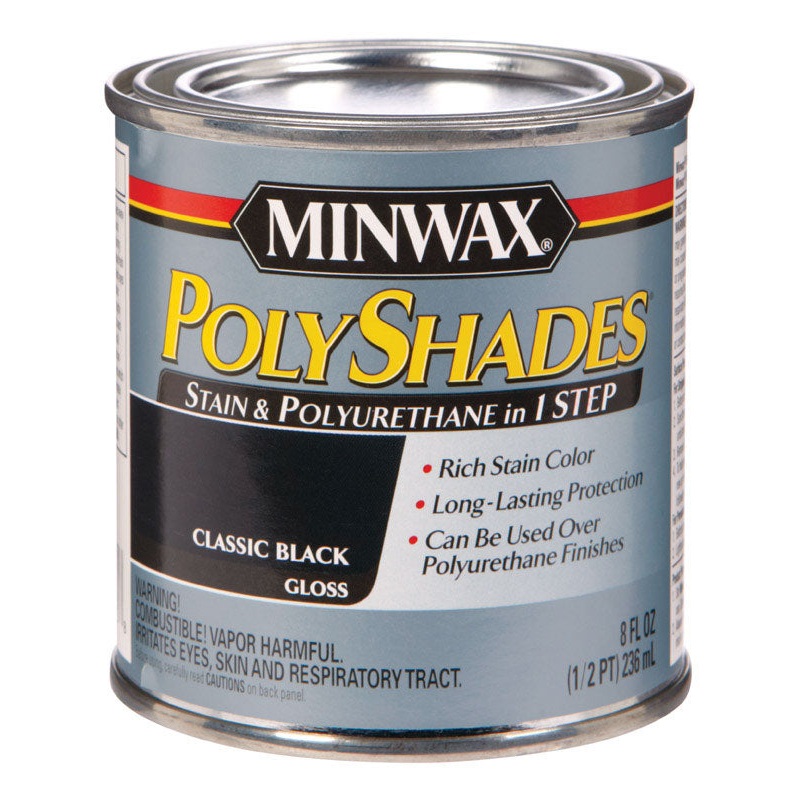 Minwax PolyShades Transparent Polyurethane Polyurethane Stain Classic Black 1/2 pt.