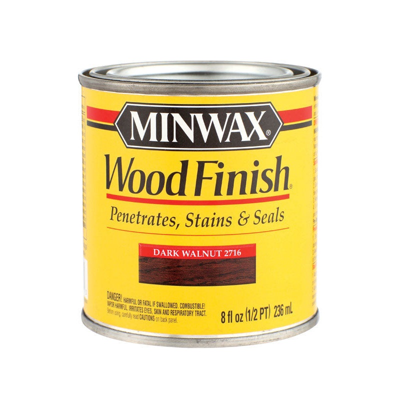 Minwax Wood Finish Transparent Oil-Based Wood Stain Dark Walnut 1/2 pt.