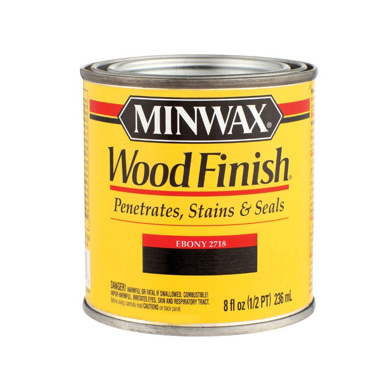 Minwax Wood Finish Transparent Oil-Based Wood Stain Ebony 1/2 pt.