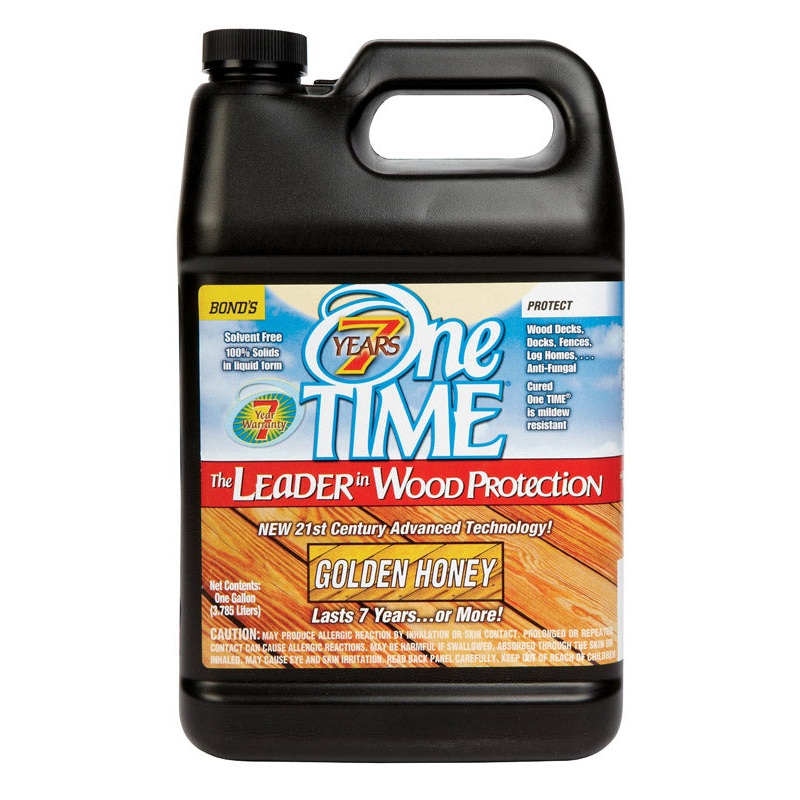 One TIME Semi-Transparent Golden Honey Wood Preservative 1 gal.